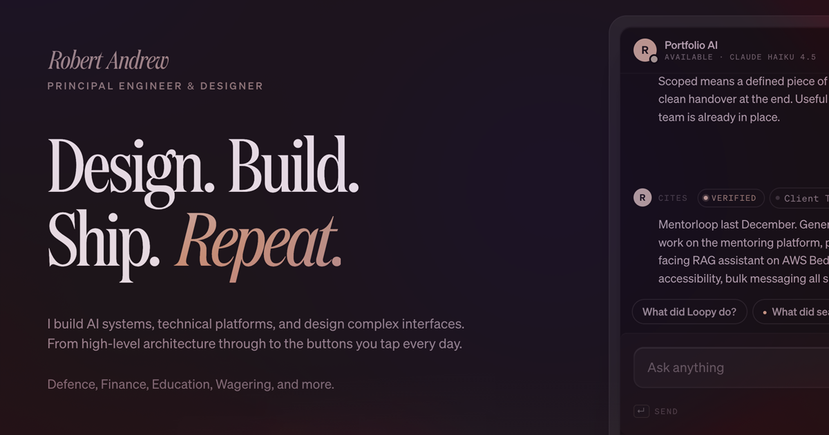 Robert Andrew - Principal AI Engineer & Designer